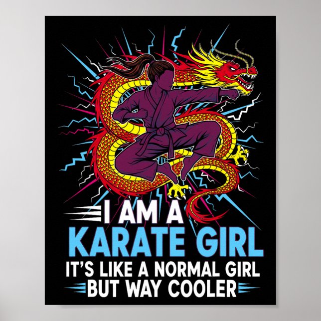 Ich bin ein Karate-Mädchen Zitat für Mädchen 3  Poster (Vorne)