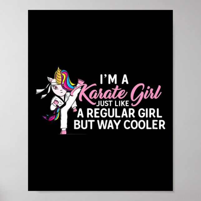 Ich bin ein Karate Unicorn Mädchen wie normal Poster (Vorne)