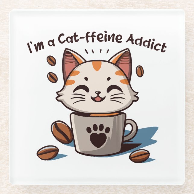 Ich bin ein Katzen-Liebling Glasuntersetzer (Vorderseite)