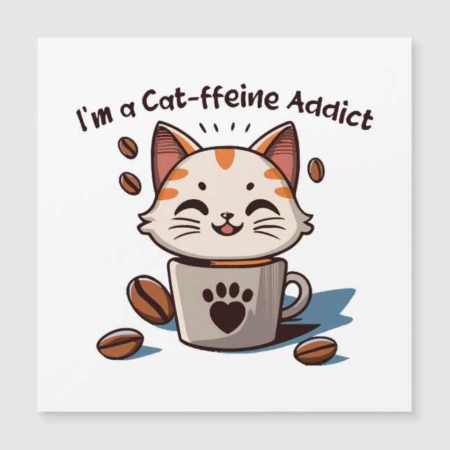 Ich bin ein Katzen-Liebling Magnetkarte (Vorderseite)