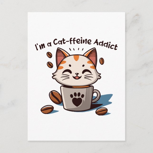 Ich bin ein Katzen-Liebling Postkarte (Vorderseite)