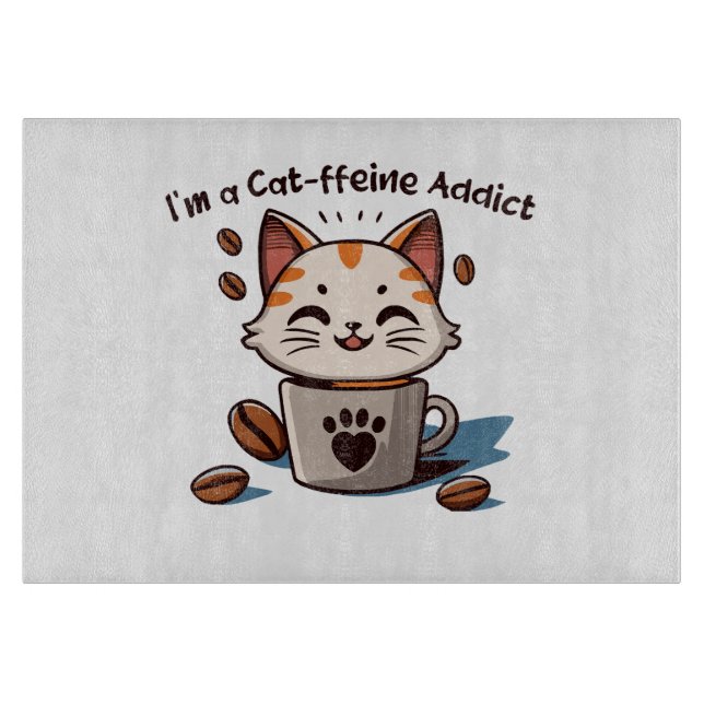 Ich bin ein Katzen-Liebling Schneidebrett (Vorderseite)