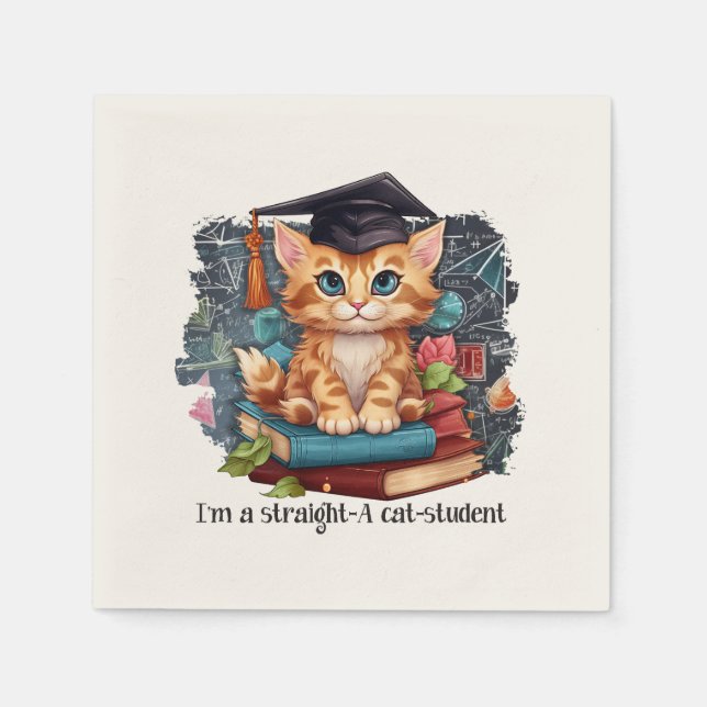 Ich bin ein Katzenstudent Serviette (Vorderseite)
