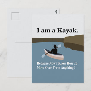 Ich bin ein Kayak Kayaking Postkarte