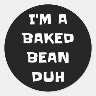 Ich bin ein Ked Bean Duh Fun Lazy Easy Halloween K Runder Aufkleber