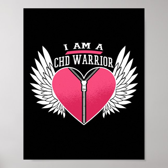 Ich bin ein Kid Warrior Zipper Heart mit Engel Win Poster (Vorne)