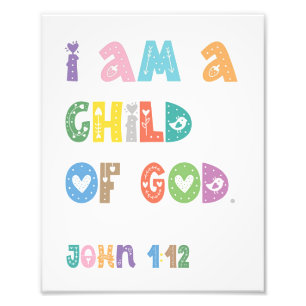 Ich bin ein Kind Gottes, Bibelverse Fotodruck
