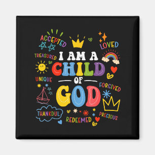 Ich bin ein Kind Gottes Christ Retro Jesus Glaube Magnet