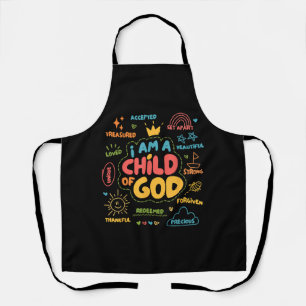 Ich bin ein Kind Gottes Christ Retro Jesus Glaube Schürze
