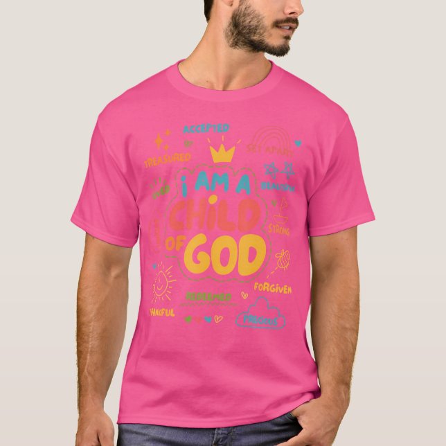 Ich bin ein Kind Gottes Christlichen Retro Jesus F T-Shirt (Vorderseite)