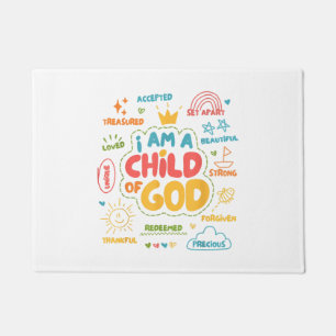 Ich bin ein Kind Gottes Christlicher Retro Jesus F Fußmatte