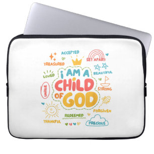 Ich bin ein Kind Gottes Christlicher Retro Jesus F Laptopschutzhülle