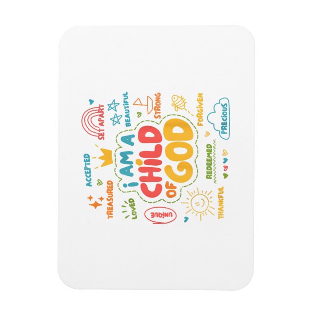 Ich bin ein Kind Gottes Christlicher Retro Jesus F Magnet (Vertikal)