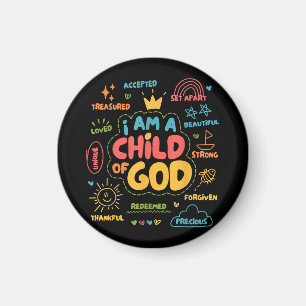 Ich bin ein Kind Gottes Christlicher Retro Jesus F Magnet