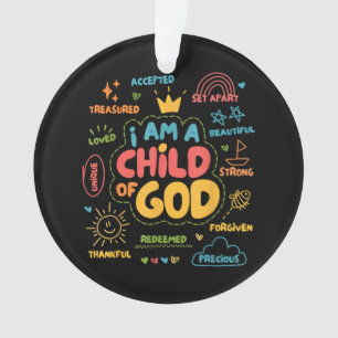 Ich bin ein Kind Gottes Christlicher Retro Jesus F Ornament