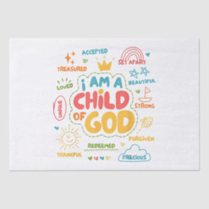 Ich bin ein Kind Gottes Christlicher Retro Jesus F Seidenpapier