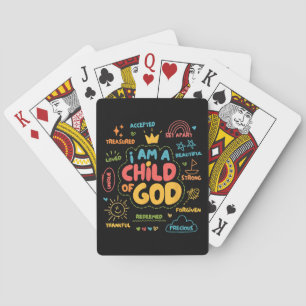 Ich bin ein Kind Gottes Christlicher Retro Jesus F Spielkarten