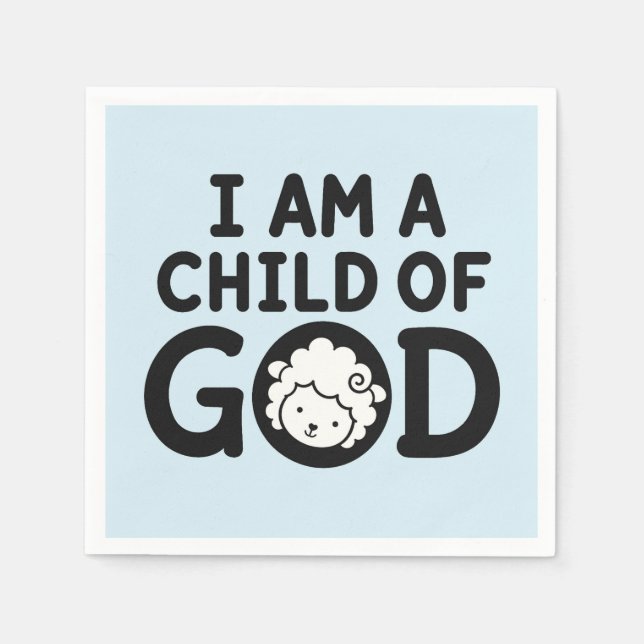 ICH BIN EIN KIND GOTTES | Christliches Geschenk zu Serviette (Vorderseite)