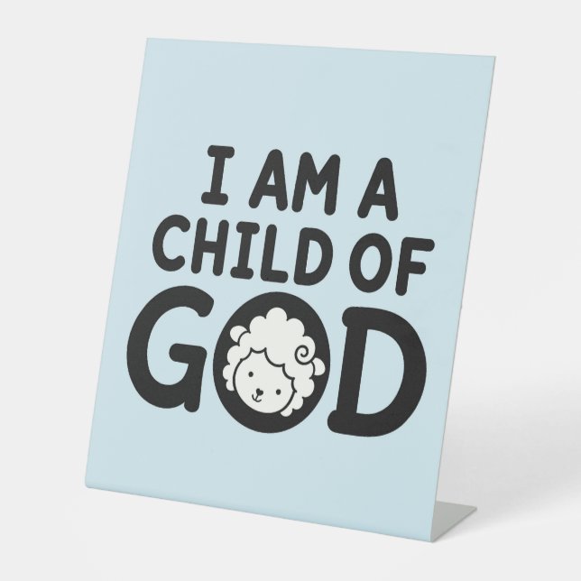 ICH BIN EIN KIND GOTTES | Christliches Geschenk zu Sockelschild (Vorderseite)