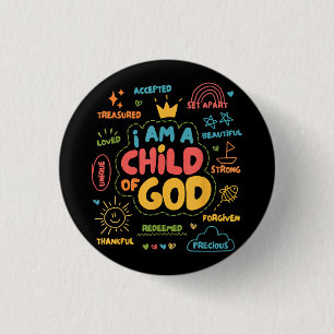 Ich bin ein Kind Gottes Christliches Retro-Jesus-G Button