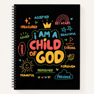 Ich bin ein Kind Gottes Christliches Retro-Jesus-G Notizbuch