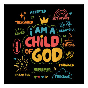 Ich bin ein Kind Gottes Christliches Retro-Jesus-G Poster