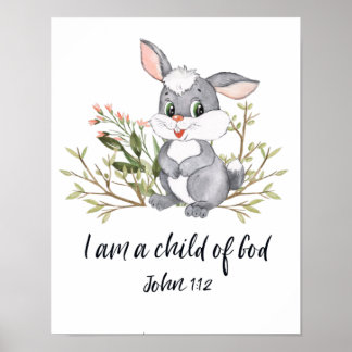 Ich bin ein Kind Gottes, ein Kind der Bibel Verse, Poster