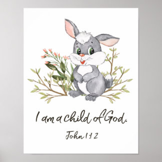 Ich bin ein Kind Gottes, ein Kind der Bibel Verse, Poster