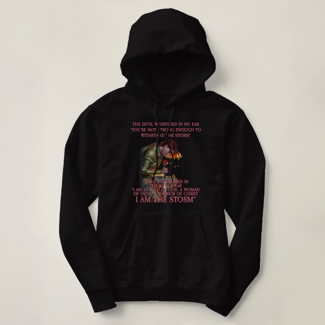 Ich bin ein Kind Gottes, eine Frau des Glaubens, e Hoodie (Design vorne)