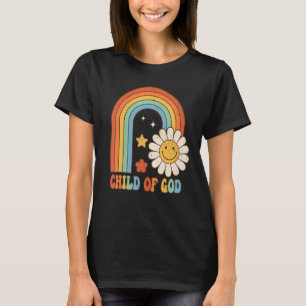 Ich bin ein Kind Gottes Groovy Rainbow Blume John  T-Shirt