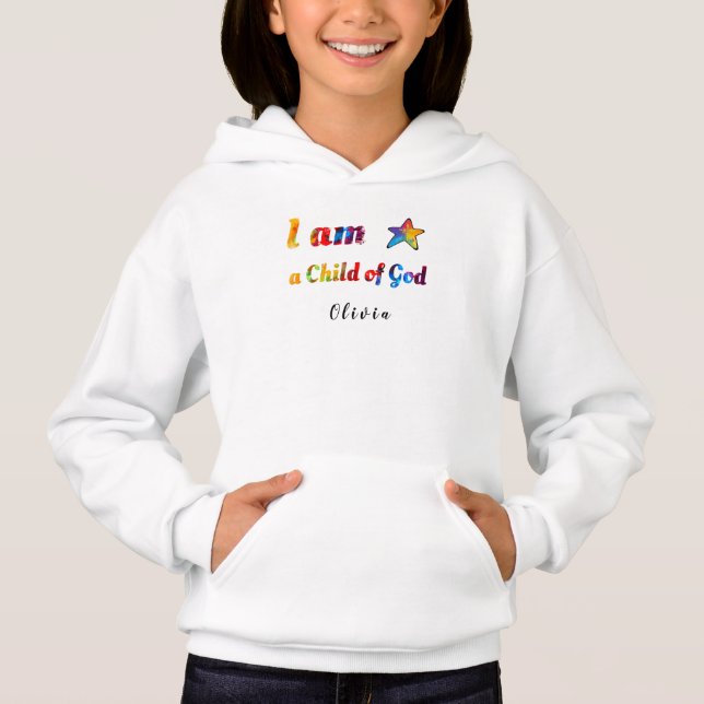 "Ich bin ein Kind Gottes" Hoodie Design (Vorderseite)