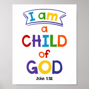 Ich bin ein Kind Gottes Kinder Christlichen Religi Poster