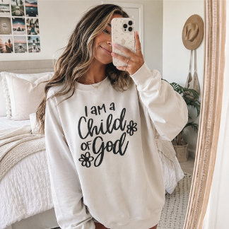 Ich bin ein Kind Gottes Minimalistische Blume Sweatshirt