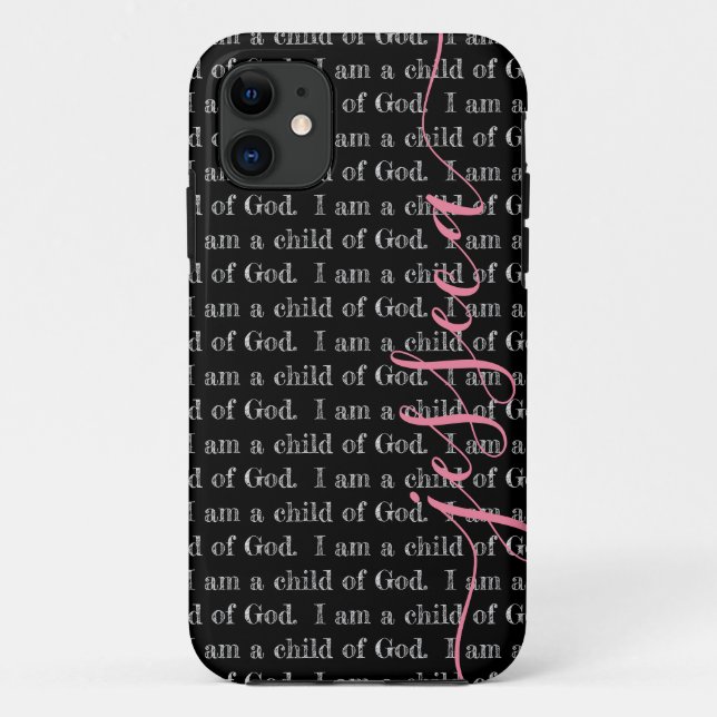 Ich bin ein Kind Gottes Schwarzes Personalisiert Case-Mate iPhone Hülle (Rückseite)