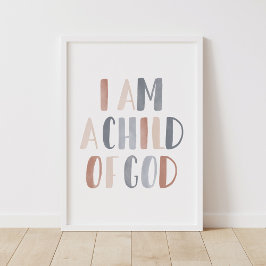 Ich bin ein Kind von Gott Boho Kinder Zimmerdekor Poster