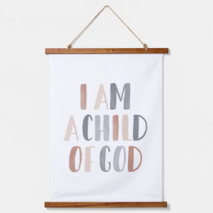 Ich bin ein Kind von Gott Boho Kinder Zimmerdekor Wandteppich Mit Holzrahmen