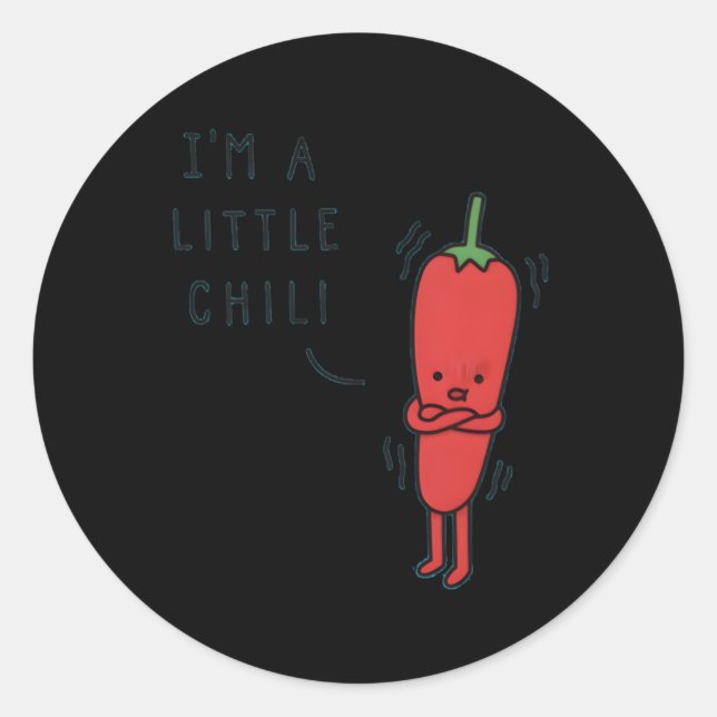 Ich bin ein kleiner Chili Runder Aufkleber (Vorderseite)