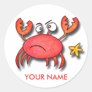 Ich bin ein kleiner Crabby-Sticker Runder Aufkleber