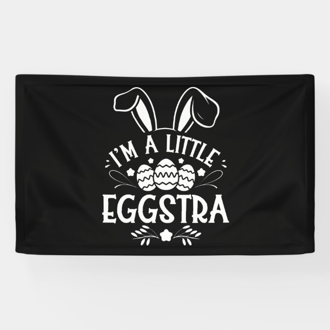 Ich bin ein kleiner Eggstra Funny Rabbit Ostersonn Banner (Horizontal)