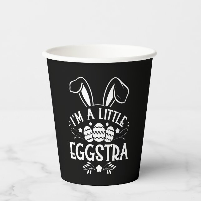 Ich bin ein kleiner Eggstra Funny Rabbit Ostersonn Pappbecher (Vorderseite)
