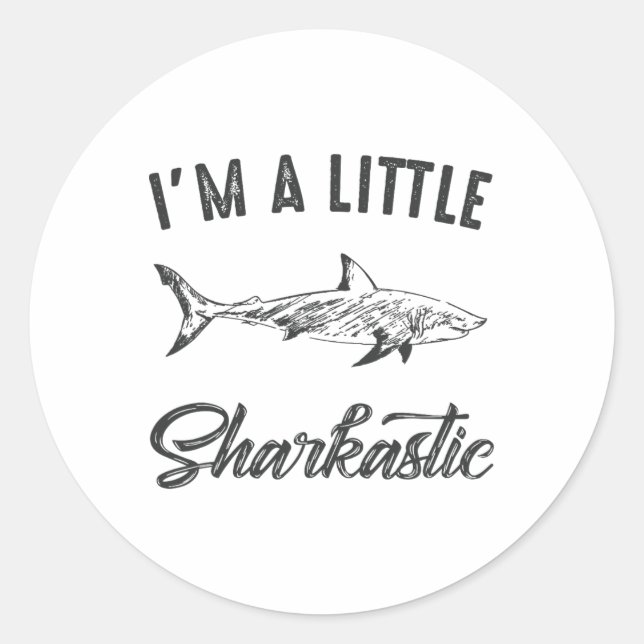 Ich bin ein kleiner Sharkastic Funny Hai Spaß Runder Aufkleber (Vorderseite)