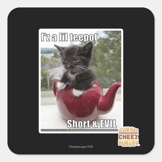 Ich bin ein kleiner Teepot Quadratischer Aufkleber (Vorderseite)