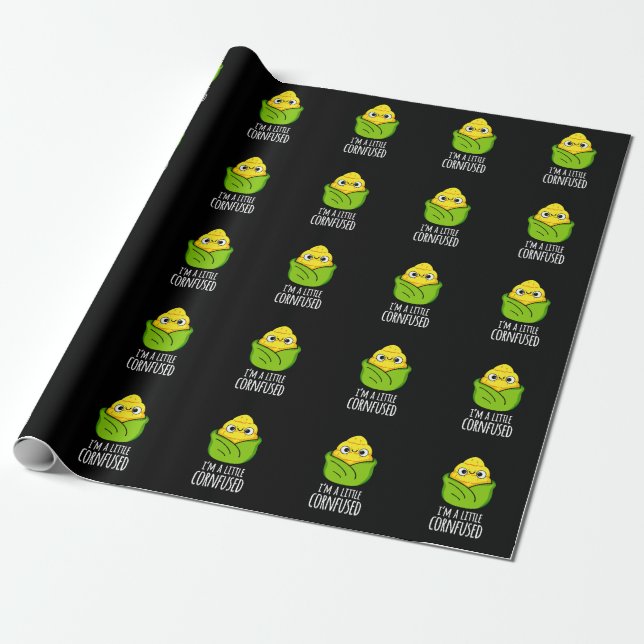 Ich bin ein kleines Cornfused Funny Mais Pun Dark  Geschenkpapier (Ungerollt)