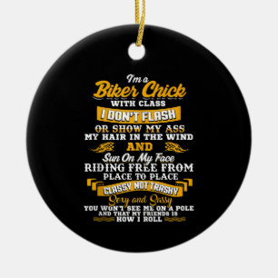 Ich bin ein kleines Geschenk für Motorradliebhabe Keramik Ornament