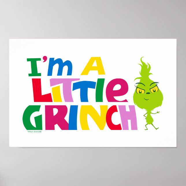 Ich bin ein kleines Grinch-Buntgrafik Poster (Vorne)