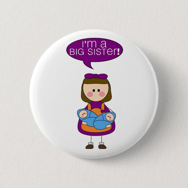 ich bin ein Knopf der großen Schwester Button (Vorderseite)