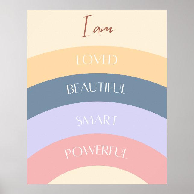 Ich bin ein kraftvolles positives Selbstbestätigun Poster (Vorne)