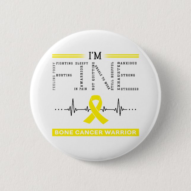 Ich bin ein Krieger gegen den feinen Knochenkrebs Button (Vorderseite)