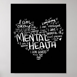 Ich bin ein Krieger Herz Mental Health Awareness G Poster