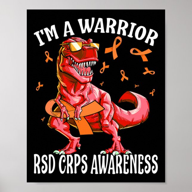 Ich bin ein Krieger Rsd Crps Bewusstsein Dinosauri Poster (Vorne)